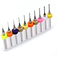 YCNK 10pcs 0.3mm a 1.2m m Bits del taladro del grabado del CNC de la joyería de Dremel del carburo de la tarjeta de…